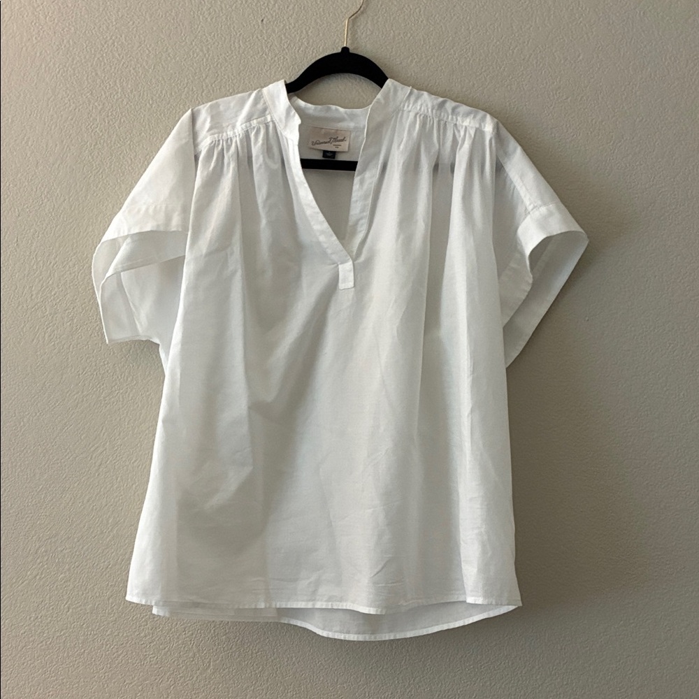 Universal Thread White Short Sleeve Blouse Size L NWOT